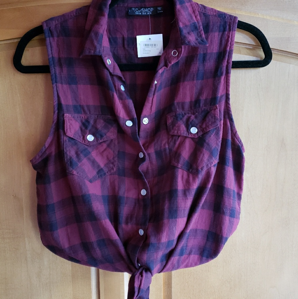 Topshop Flannel tank